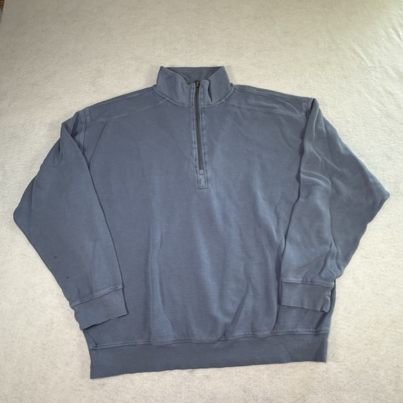 Jamaica Jaxx Sweater Mens 2XL Blue Silk Knitted‎ 1/4 Zip Pullover Classic - Picture 1 of 5